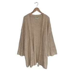 Elizabeth‎ and James Cardigan Sweater Women's Size XL Beige Cream Cotton Knit